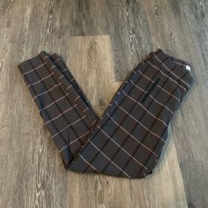 Calvin Klein Plaid Pull On Slim Pants